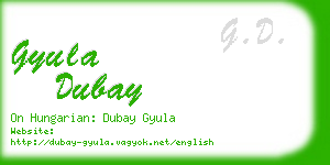 gyula dubay business card